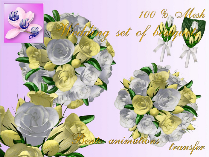 Wedding set of bouquets of roses_w&y_011_RB10