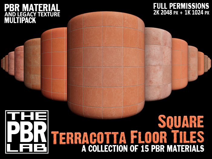 The PBR Lab - Square Terracotta Floor Tiles Multipack