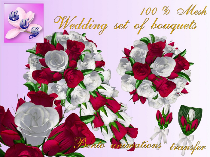 Wedding bouquet set of roses, overhangings_w&r_011_RB5