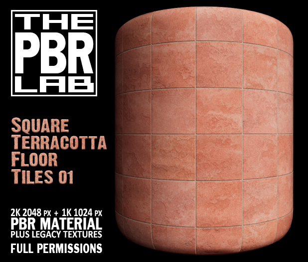 The PBR Lab - Square Terracotta Floor Tiles 01