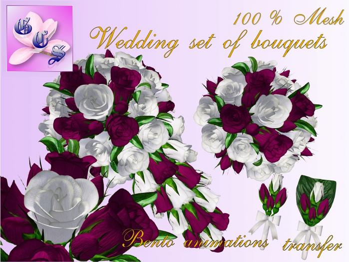 Wedding bouquet set of roses, overhangings_w&c_011_RB12
