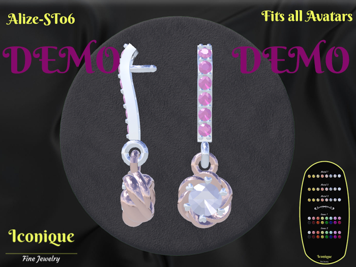 Earrings Solitaire Alize-ST06 - Jewelry Box-DEMO