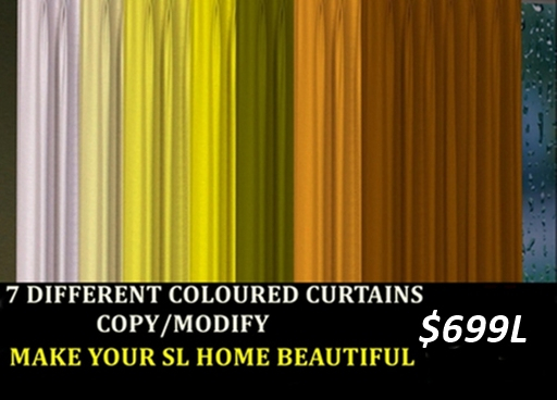 7 DIFFERENT COLOURED CURTAINS-YELLOWS