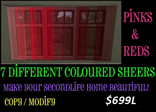 SHEERS 7 PANELS-PINKS & REDS