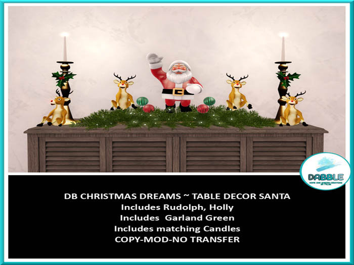 DB CHRISTMAS DREAMS ~ TABLE DECOR SANTA  add me