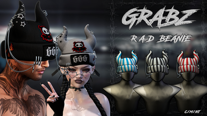 .GRABZ. ~ R A D Beanie Striped B R B ~