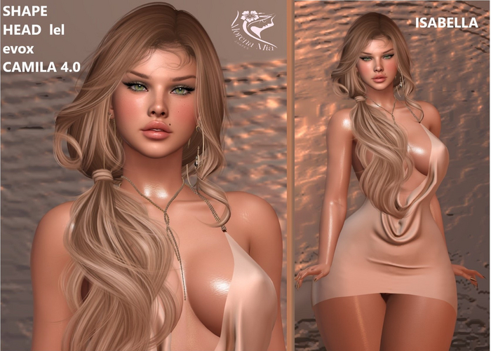 ISABELLA  SHAPE HEAD EvoX  CAMILA  4.0 Lelutka (Maitreya,larax,legacy,,Reborn,Erika ,,Belleza Gen.X Curvy.Kupra