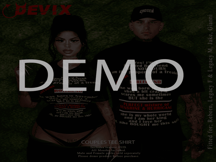 [DEVIX] Couples Tee Male Pack DEMO