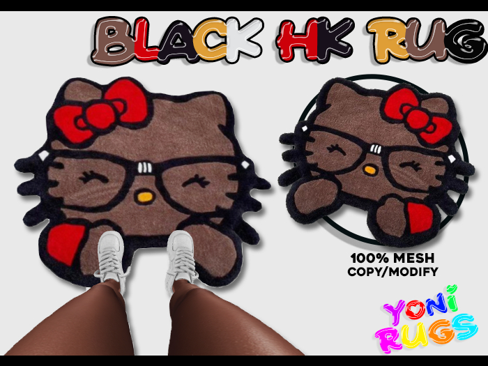 [YR] Black Hello Kitty Rug