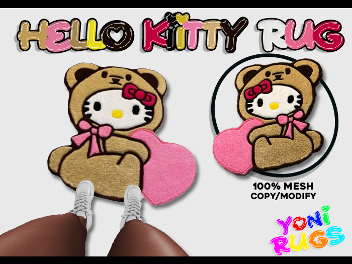 [YR] Light Brown Hello Kitty Rug