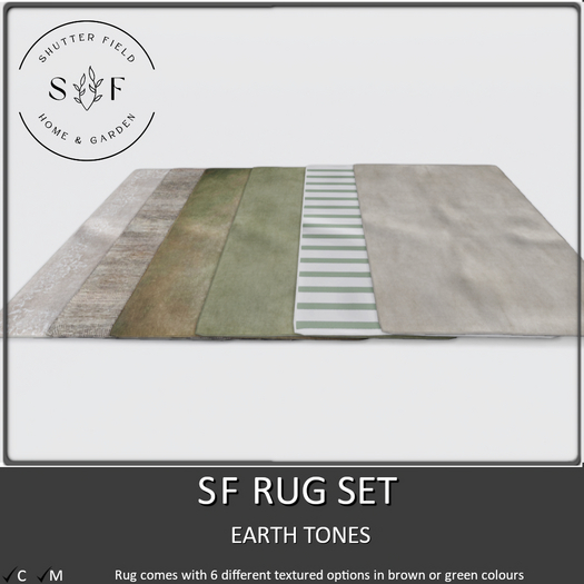 SF RUG SET - EARTH TONES  BOXED