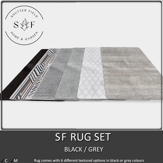 SF RUG SET -  BLACK & GREY  BOXED