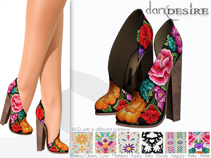 [[dD]] Yatziri Heels - 02 Black (Unpacker) Zapatos con Bordados Mexicanos - Mexico