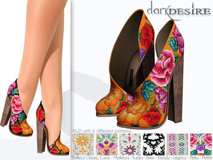 [[dD]] Yatziri Heels - 04 Orange (Unpacker) Zapatos con Bordados Mexicanos - Mexico