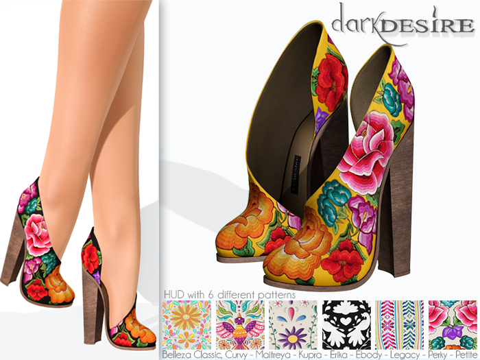 [[dD]] Yatziri Heels - 05 Yellow (Unpacker) Zapatos con Bordados Mexicanos - Mexico