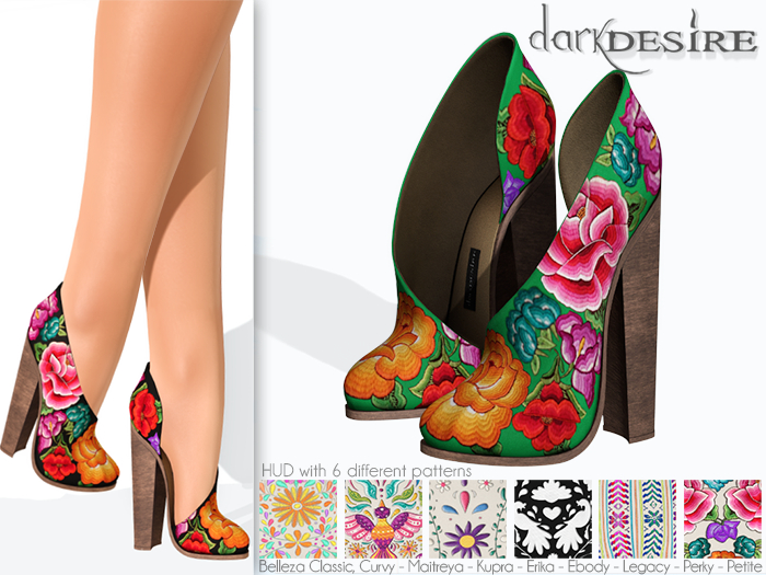 [[dD]] Yatziri Heels - 06 Green (Unpacker) Zapatos con Bordados Mexicanos - Mexico