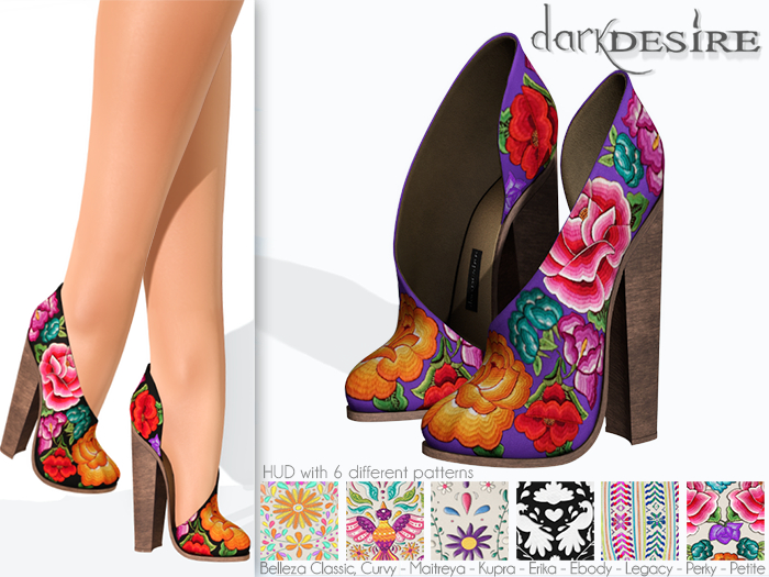 [[dD]] Yatziri Heels - 09 Purple (Unpacker) Zapatos con Bordados Mexicanos - Mexico