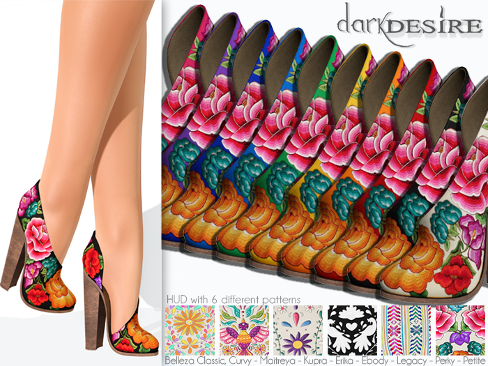 [[dD]] Yatziri Heels - 0! Fatpack (Unpacker) Zapatos con Bordados Mexicanos - Mexico