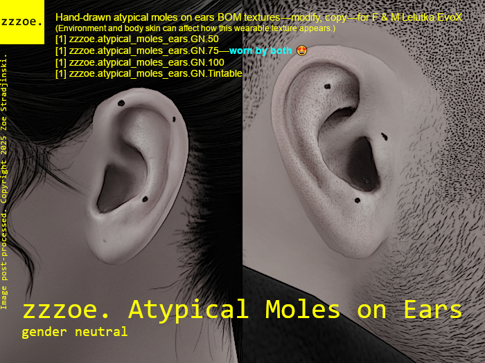 zzzoe. DEMO Atypical Moles Ears BOM gender-neutral