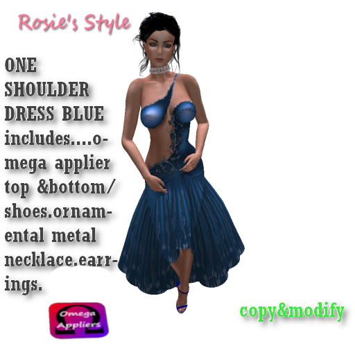 RS*One Shoulder Dress(blue)