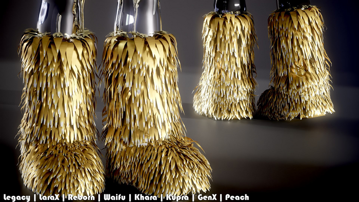 Riley Fur Boots Gold