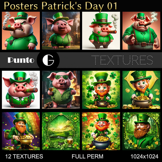 Full Perm Textures - Posters Patrick's Day 01
