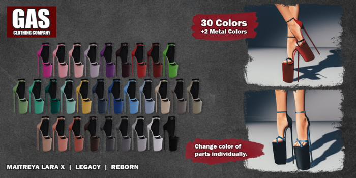 GAS [Plateau Heels Clara - 30 Colors w/HUD FATPACK]