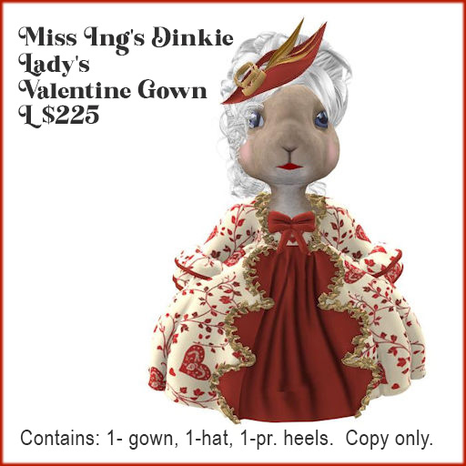 Miss Ing's Dinkie Lady's Valentine Gown