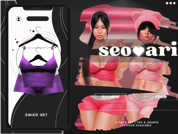 seoari . Emiko Set Purple - [ADD]