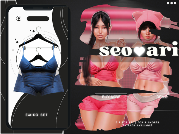 seoari . Emiko Set Navy - [ADD]