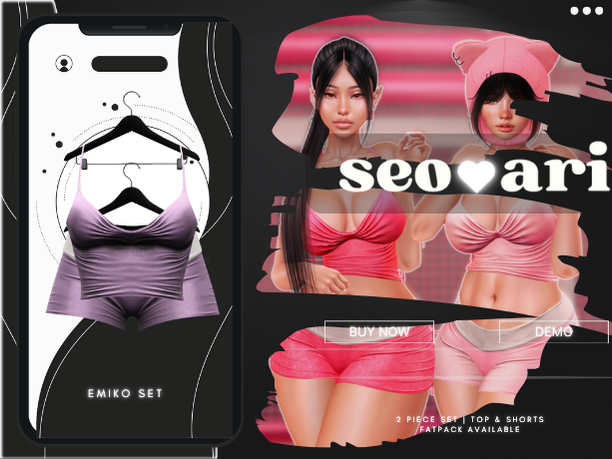 seoari . Emiko Set Lilac - [ADD]