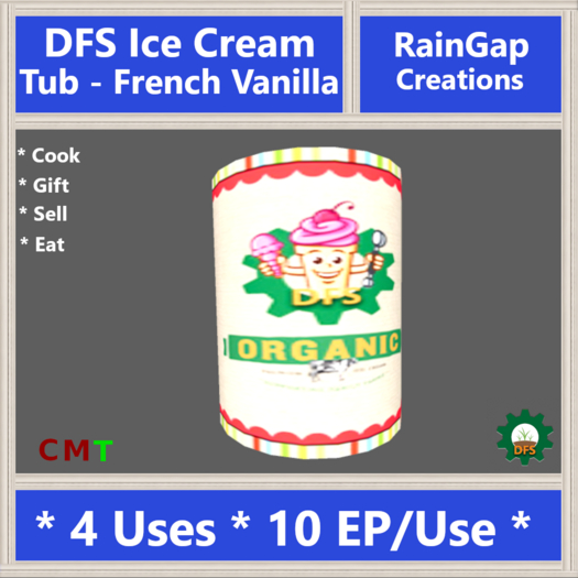DFS Ice Cream Tub - French Vanilla ACTUAL ITEM