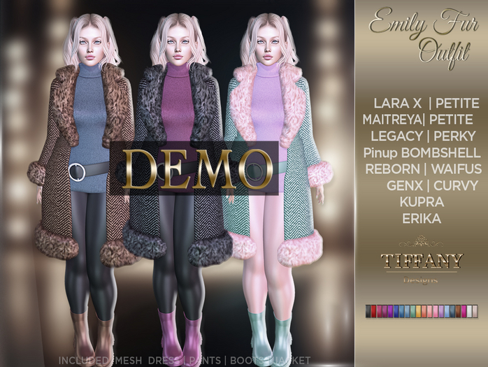 ::TD:: Emily Fur Outfit [Mesh] DEMO + Lara X
