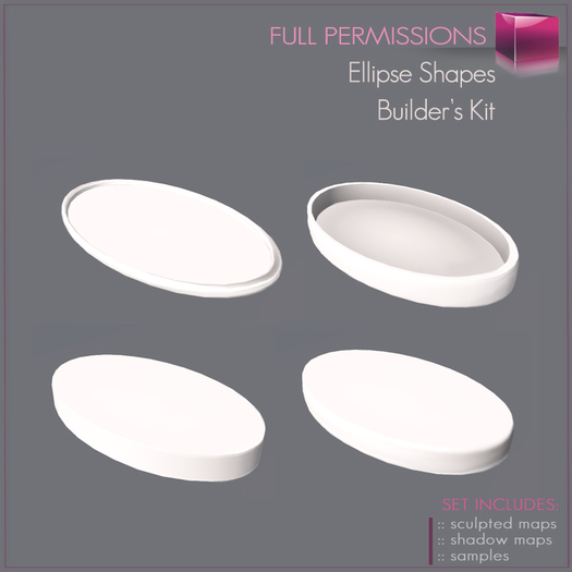 Full Perm Sculpted Ellipse Shape - 4 shapes Builder's Kit Set