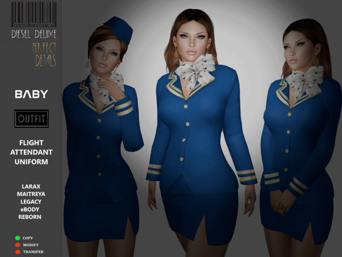 [Diesel Deluxe] Baby Flight Attendant Uniform Blue
