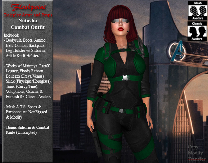 Natasha Combat Outfit - Green