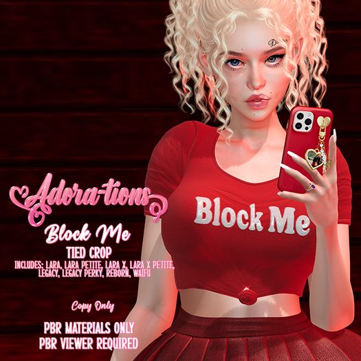 Adora-tions - Block Me Tied Crop