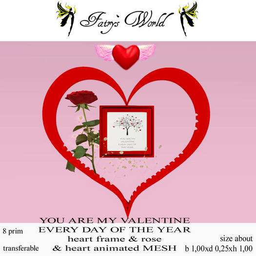 *Fairy`s World* YOU ARE MY VALENTINE... frame&rose&heart anim.