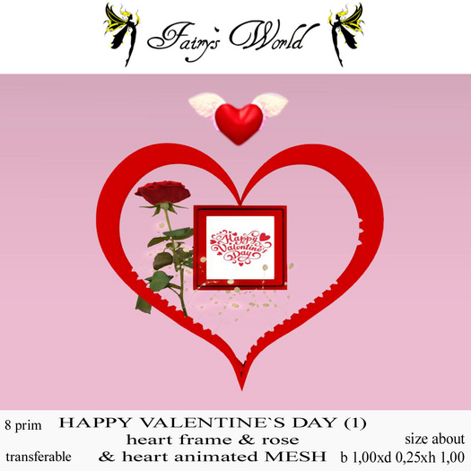 *Fairy`s World* HAPPY VALENTINE`S heart frame&rose&heart anim.1