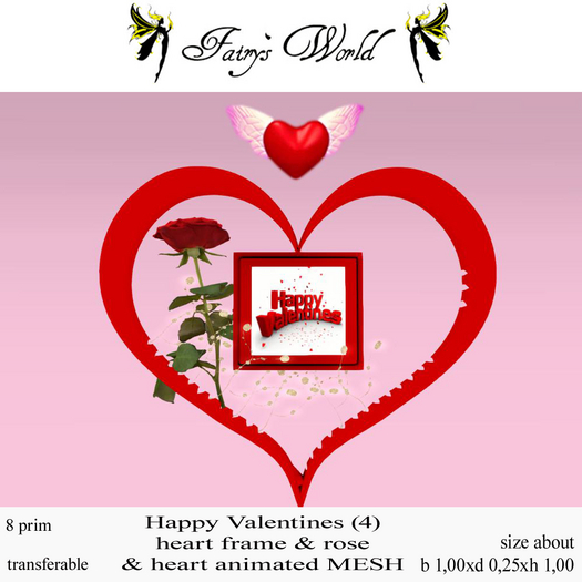 *Fairy`s World* HAPPY VALENTINE`S heart frame&rose&heart anim.4