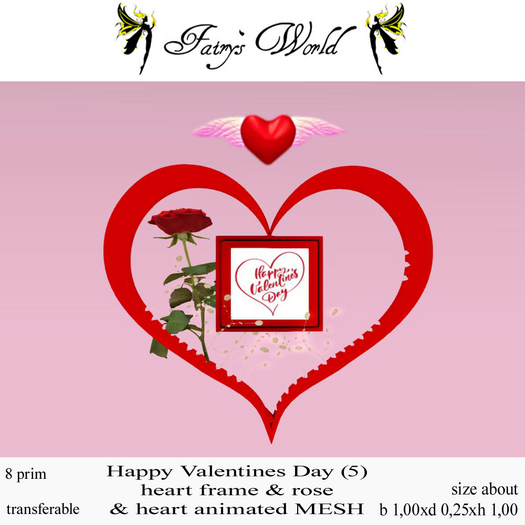 *Fairy`s World* HAPPY VALENTINE`S heart frame&rose&heart anim.5