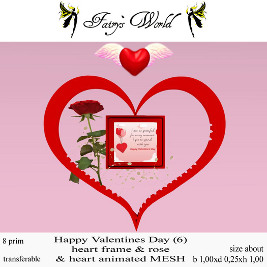 *Fairy`s World* HAPPY VALENTINE`S heart frame&rose&heart anim.6