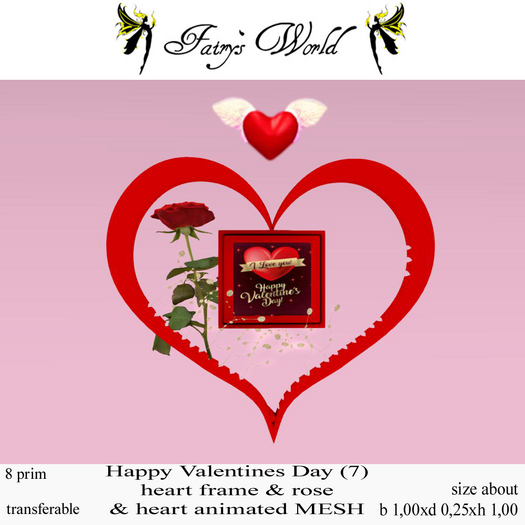 *Fairy`s World* HAPPY VALENTINE`S heart frame&rose&heart anim.7