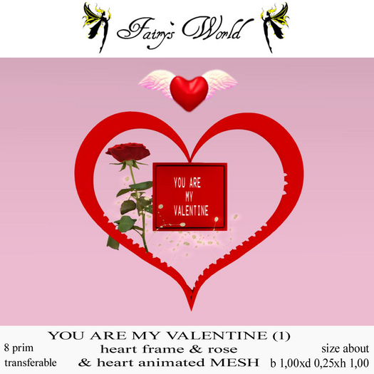 *Fairy`s World* YOU ARE MY VALENTINE frame&rose&heart anim.1