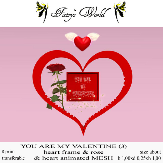 *Fairy`s World* YOU ARE MY VALENTINE frame&rose&heart anim.3