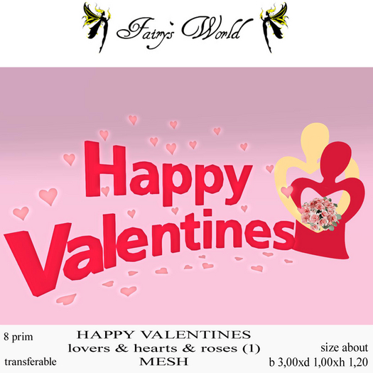 *Fairy`s World* Happy Valentines lovers & hearts & roses 1 MESH