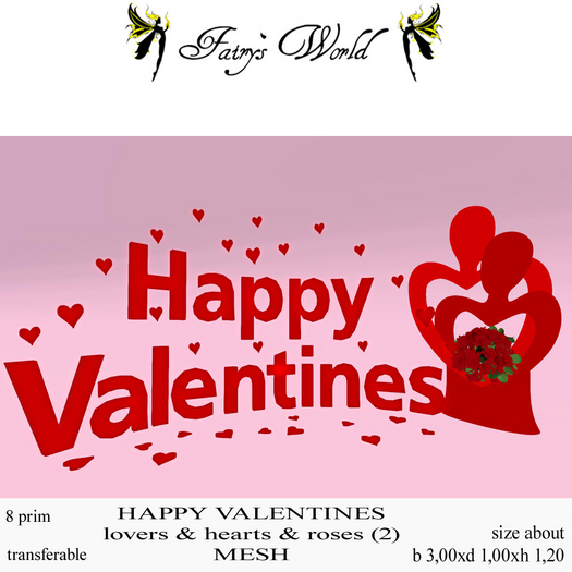 *Fairy`s World* Happy Valentines lovers & hearts & roses 2 MESH