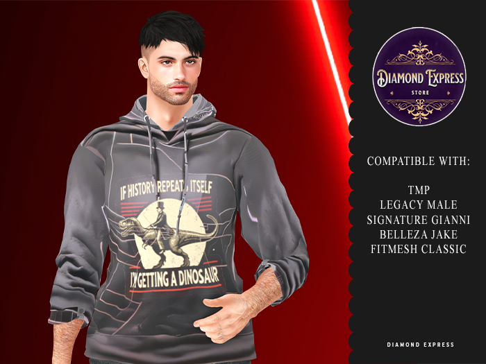 {DE} Getting a Dinosaur Hoodie Male DEMO