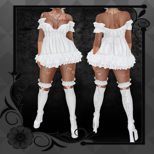V2V VICTORIA DRESS ( LARA X ) WHITE STRIPE ( addme )