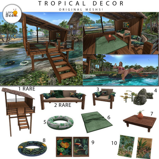 01 - Little Bee - Tropical Decor - RARE